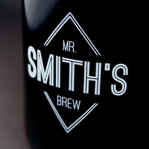 Personalized Glass Beer Growler - Diamond Emblem Print