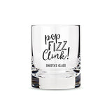Personalized Whiskey Glasses with Pop Fizz Clink! Printing Black