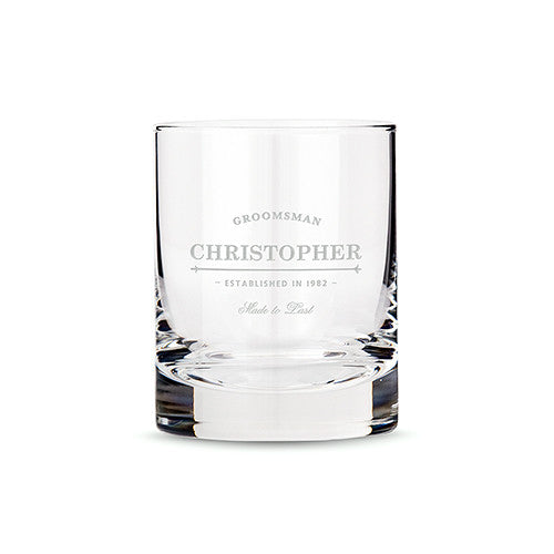 Personalized Whiskey Glasses Best Man and Groomsman