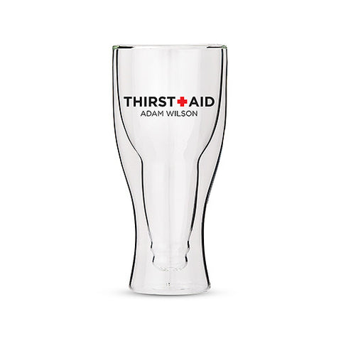 Personalized Double Walled Beer Glass Thirst Aid Print