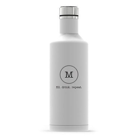 Times Square Travel Bottle - Matte White - Typewriter Monogram Printing