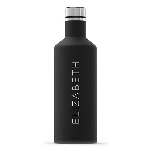 Times Square Travel Bottle - Matte Black - Contemporary Vertical Line Printing