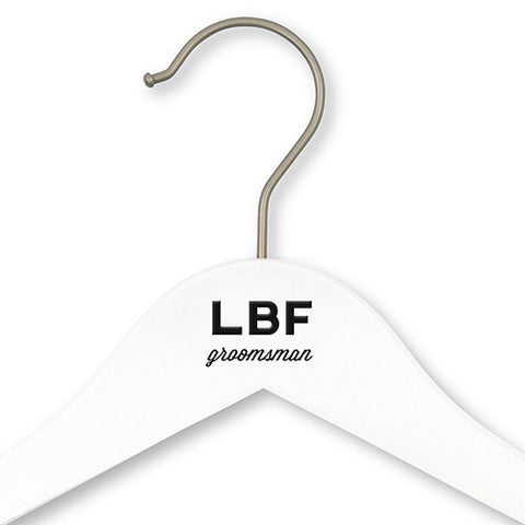 Personalized Wooden Wedding Hanger - Bold Monogram Printing Black