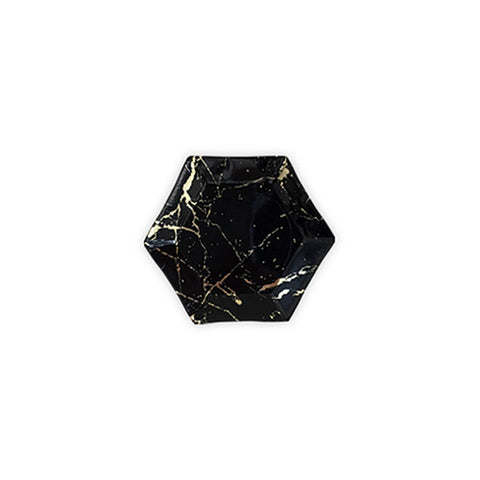 Black Marble & Gold Party Plates - Mini