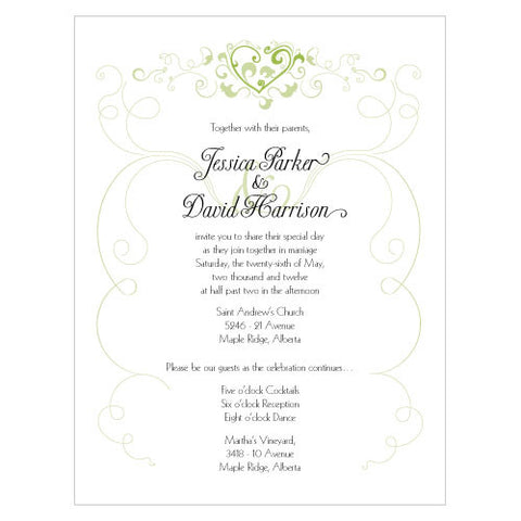 Heart Filigree Invitation Lavender