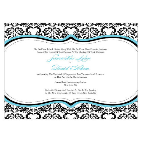 Love Bird Damask Invitation