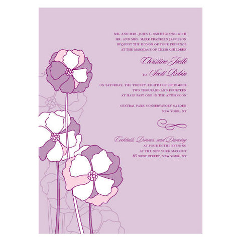 Pinwheel Poppy Invitation Purple