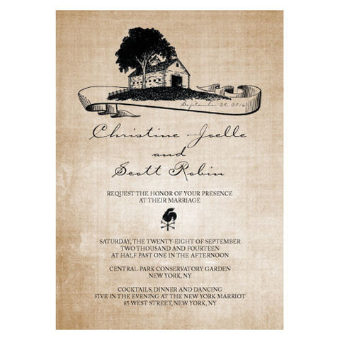 Rustic Country Invitation Black