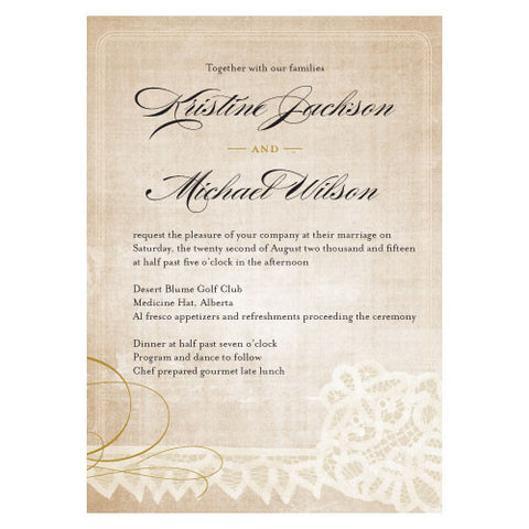 Vintage Lace Invitation Pastel Pink