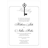 Key Monogram Invitation Black