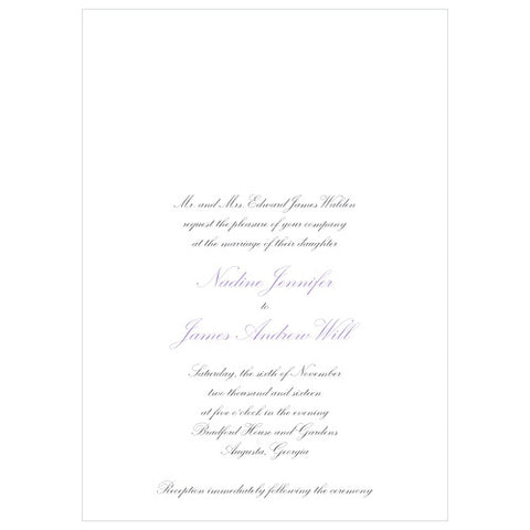 Elegant Script Invitation Lavender