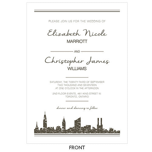 City Style Invitation Charcoal