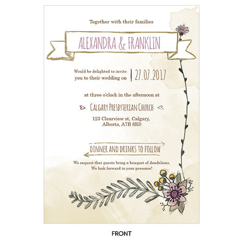 Natural Charm Vertical Invitation