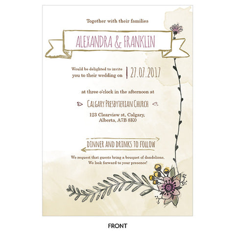 Natural Charm Vertical Invitation