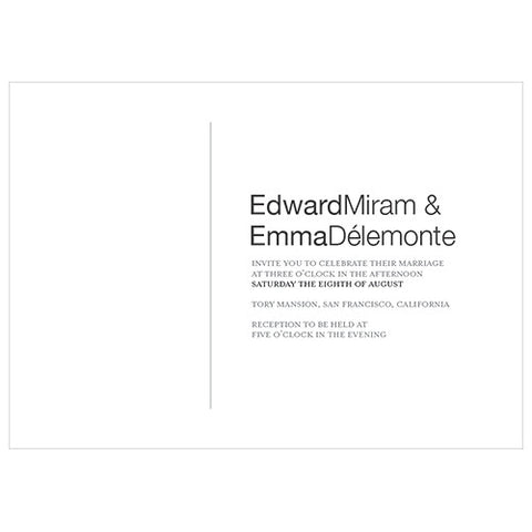 Monogram Simplicity Invitation - Open Area for Embossing-Stamping