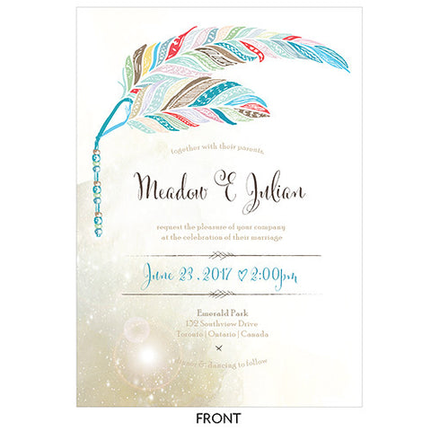 Feather Whimsy Invitation Purple