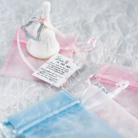 Organza Fabric Drawstring Bag -Small White