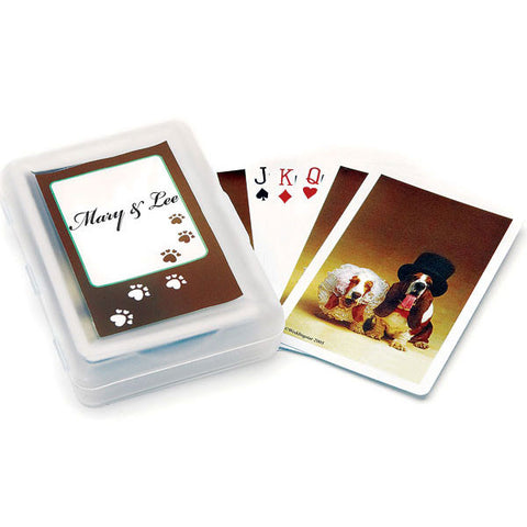Funny Bride and Groom Dog Pack of Cards Favors