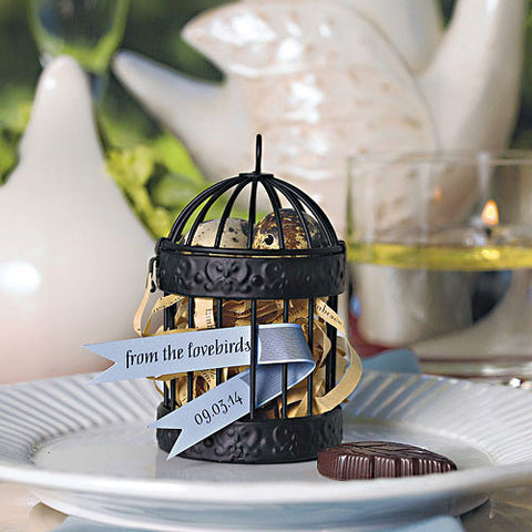 Small Black Birdcage Favor Containers