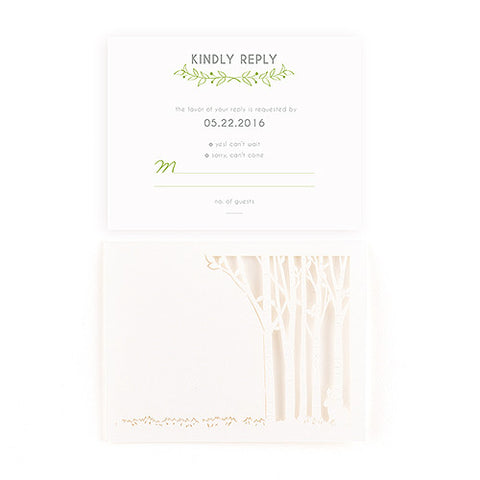 Woodland Pretty Laser Embossed Accessory Cards with Personalization