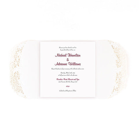 Floral Elegance Laser Embossed Invitations with Personalization